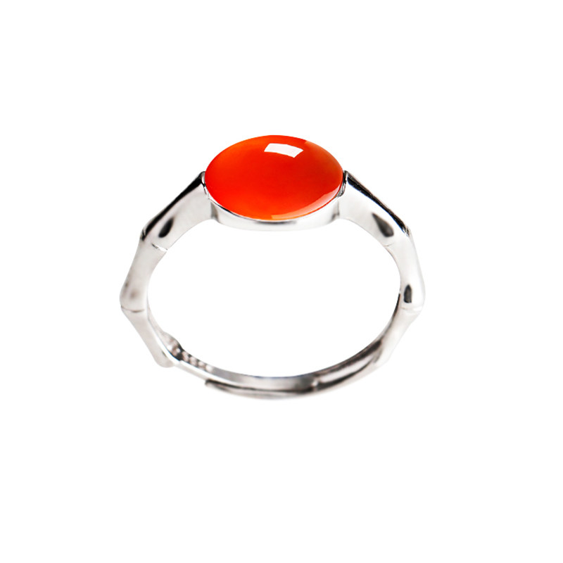 纯银戒指空托DIY镶嵌翡翠玉石女