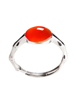 S925纯银戒托空托女竹节戒指托镶嵌翡翠和田玉石宝石戒面活口 7*9