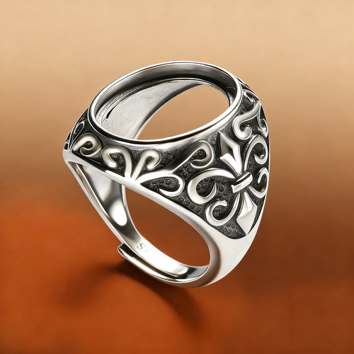 标准S925纯银戒指空托绿松石戒托