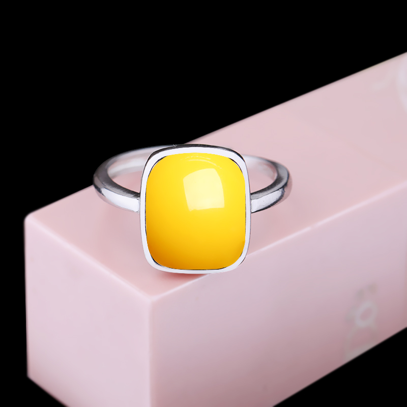 方形戒托绿松石封底*女款S925