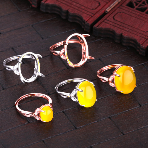 戒指空托铂银满楼女925纯银日韩