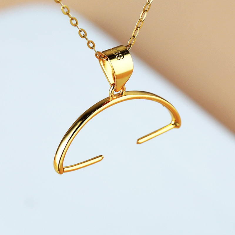 925银DIY吊坠扣翡翠绿松石桶珠扣