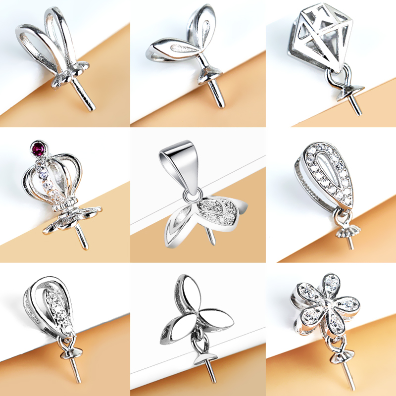 925银吊坠扣纯银扣圆珠珍珠女