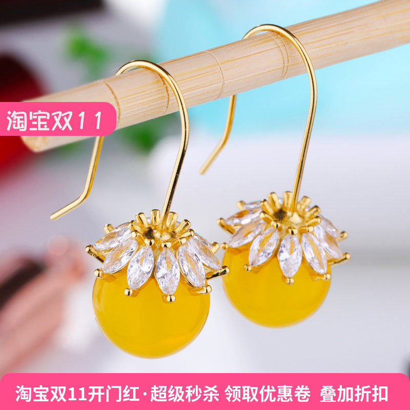 DIY耳饰耳环空托S925纯银耳环托