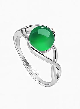 S925纯银戒指空托女款镶嵌圆形