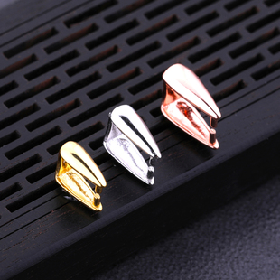 S925银夹扣吊坠扣翡翠绿松石扣子瓜子扣玉坠夹扣diy配件纯银扣头