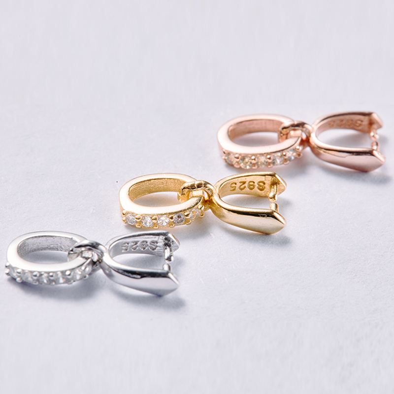 S925纯银吊坠扣diy手工银夹扣