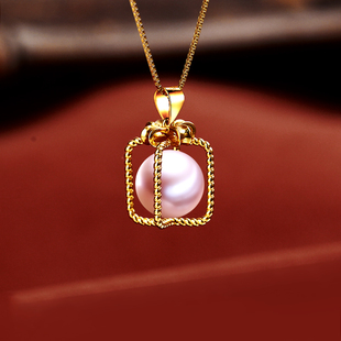 S925纯银吊坠空托DIY项链颈坠镶嵌玉石翡翠绿松石随形珍珠空托女