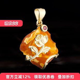 S925纯银吊坠空托民族风银饰镶嵌翡翠玉石琥珀蜜蜡原石异形项坠女