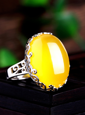 戒指空托925银绿松石女镶嵌戒托