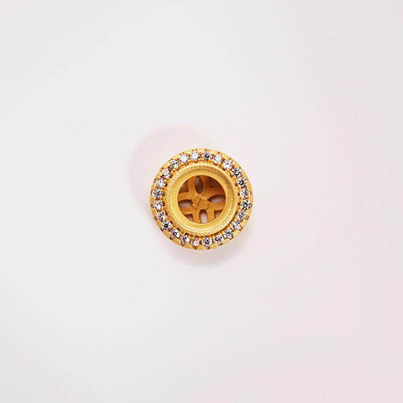 通体S925纯银材质背云托镶嵌项链手链宝石吊坠空托绿松石配件6*6