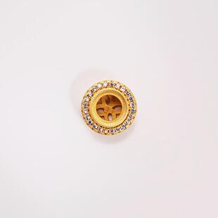 通体S925纯银材质背云托镶嵌项链手链宝石吊坠空托绿松石配件6*6