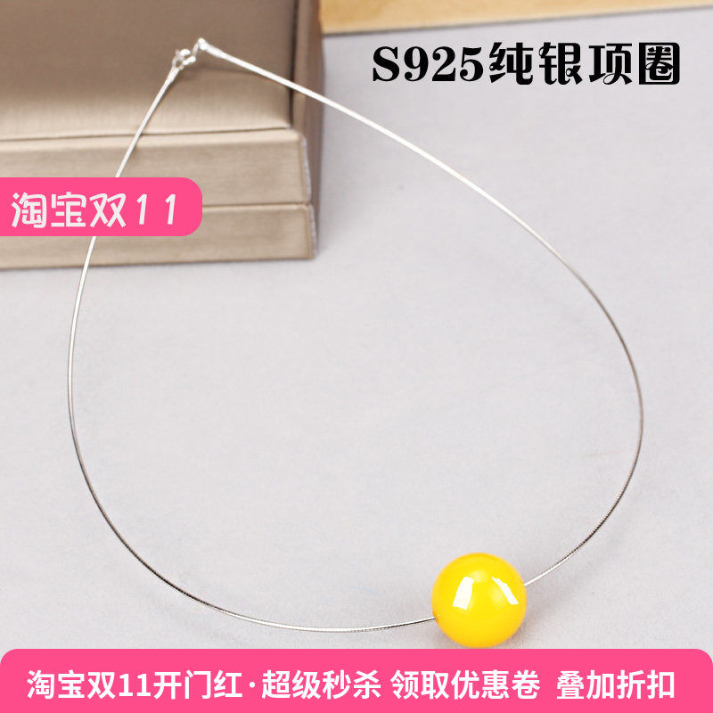 铂银满楼925银项圈银丝圈吊坠女