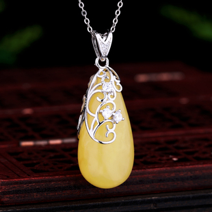 S925银吊坠夹扣DIY纯银蜜蜡吊坠扣头吊坠扣头纯银扣玉石蜜蜡扣女