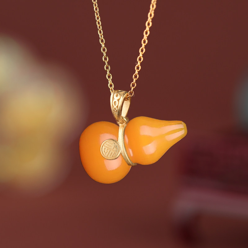 S925纯银吊坠扣配件DIY葫芦宝石吊坠扣头翡翠玉石项坠项链银夹扣