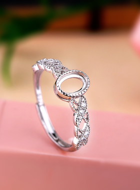 s925纯银戒指空托镶嵌diy戒指托