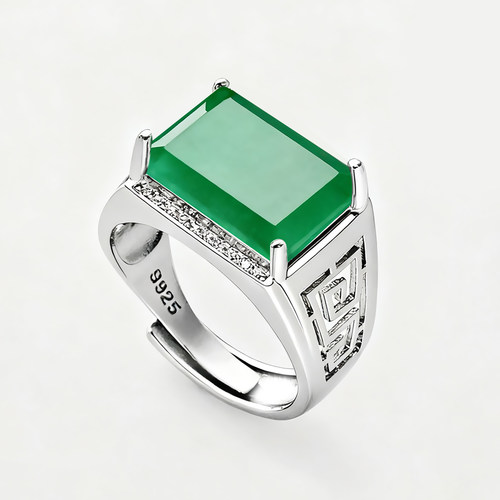 通体S925纯银戒指空托镶嵌戒托男