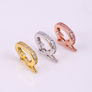 通体S925纯银 万能扣吊坠扣diy手链项链扣银夹扣头玉坠颈坠扣子