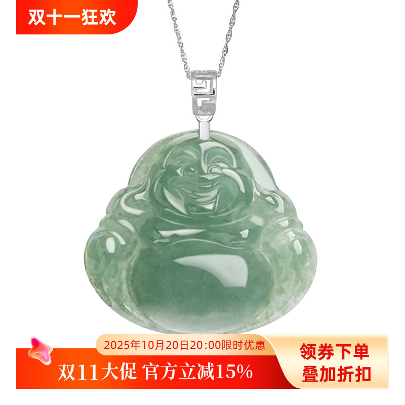 S925纯银吊坠扣翡翠佛公扣银扣