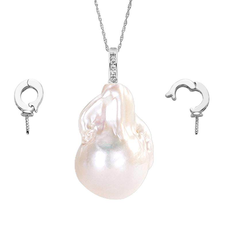 S925纯银扣卡空托镶嵌天然异形