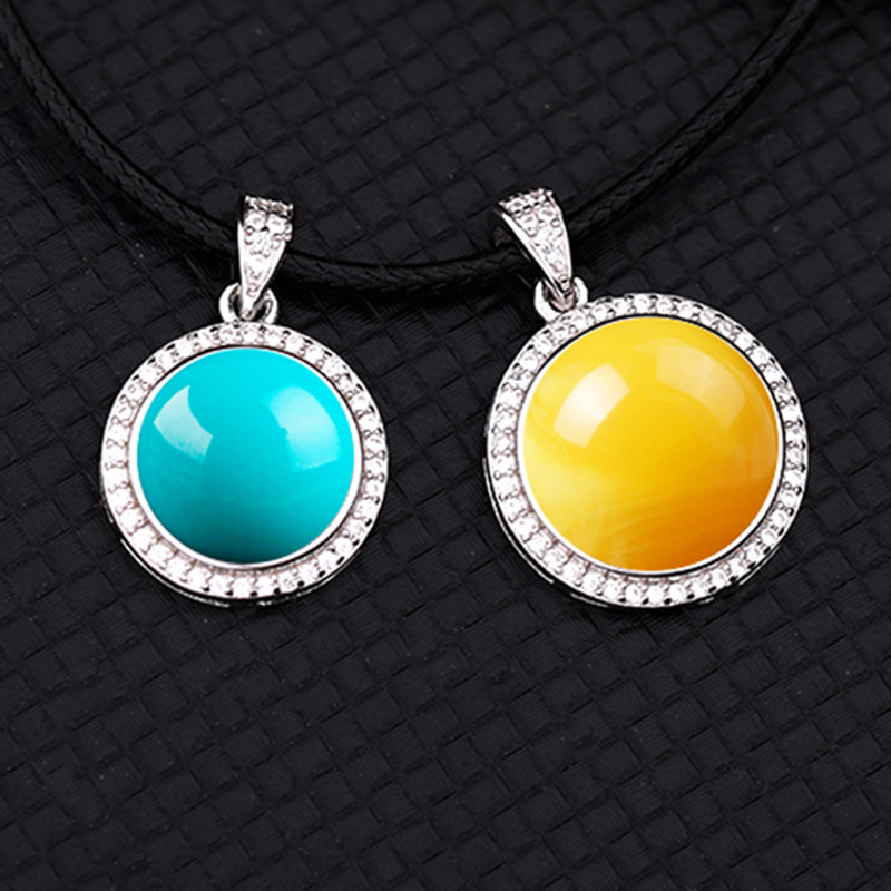 DIY项坠S925纯银吊坠空托镶嵌蜜蜡绿松石银饰正圆形空托 13*13,饰品/流行首饰/时尚饰品新,项坠/吊坠,淘宝优惠券,粉丝福利购,淘宝优惠卷