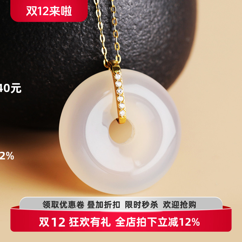 925银吊坠扣纯银扣翡翠蜜蜡女