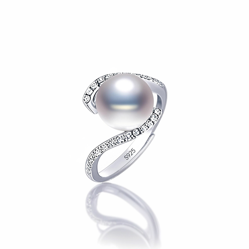 现货S925纯银戒指空托女轻奢镶嵌馒头珍珠蜜蜡宝石翡翠圆珠子戒托