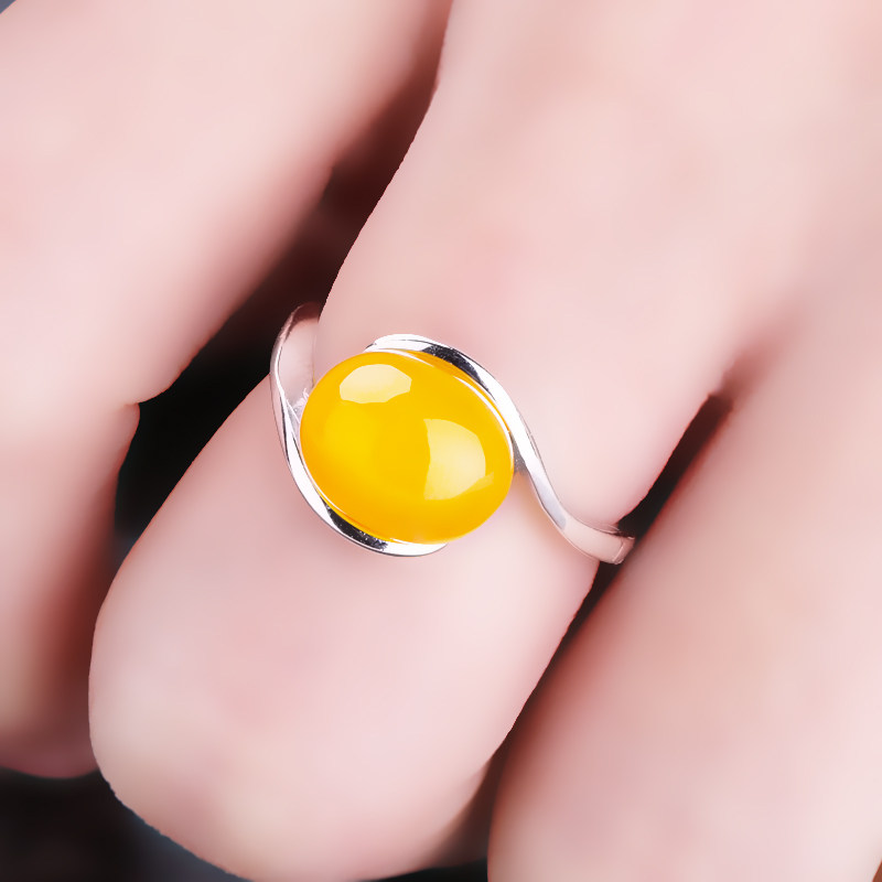 女款镶嵌琥珀蜜蜡活口6*7戒指托
