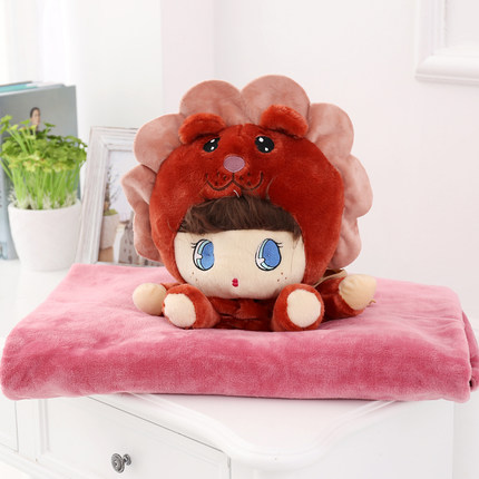 卡通午睡枕头被子汽车抱枕被子两用靠垫被大号空调被靠枕毯子p