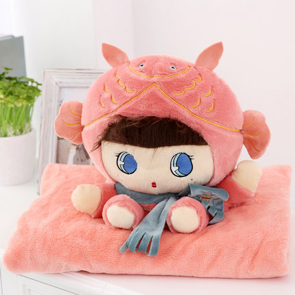 卡通午睡枕头被子汽车抱枕被子两用靠垫被大号空调被靠枕毯子p