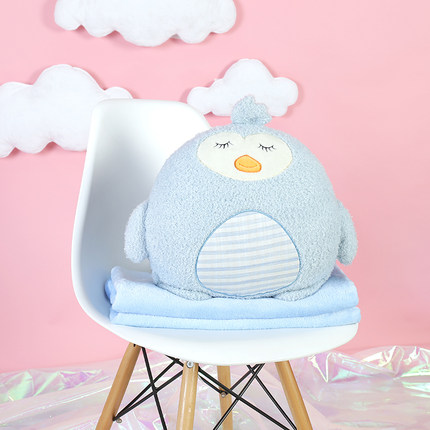 卡通午睡枕头汽车抱枕被子两用珊瑚绒腰靠枕靠垫空调被毯子多功能