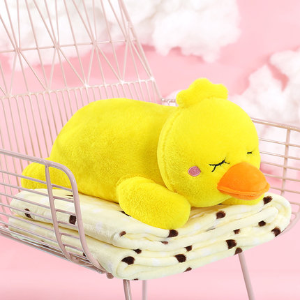 卡通可爱抱枕被子两用靠垫珊瑚绒汽车办公室空调被靠枕毯枕头