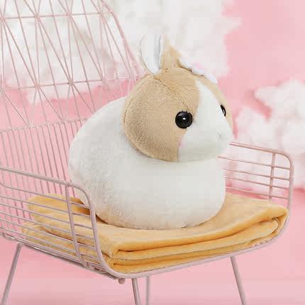 兔子午睡休枕头被子汽车抱枕被子两用靠垫被大号珊瑚绒公仔毯