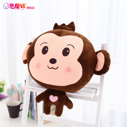 猴子款午睡枕头被子汽车抱枕被子两用靠垫被珊瑚绒空调被靠枕毯子