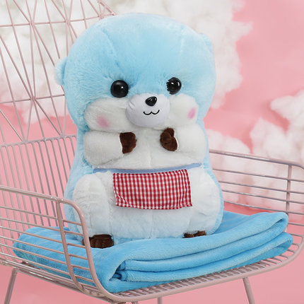 博美抱枕被子两用靠垫被沙发办公室午休靠枕头被汽车多功能空调毯