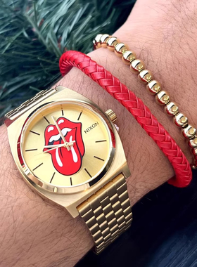 正品Nixon尼克松男女手表摇滚乐队联名复古风方形石英钢带小金表