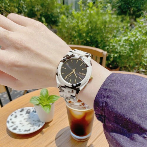 尼克松Nixon岩石纹小清新男女防水情侣水墨灰白灰手表A327-3346