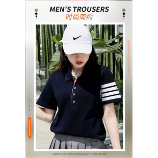 翻领polo短袖 BROWIN2026新款 汤姆布朗夏季 色织四条杠T恤 男女款