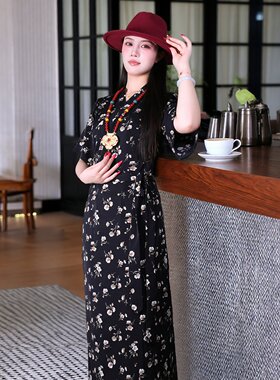 新款藏式女藏袍短袖民族风