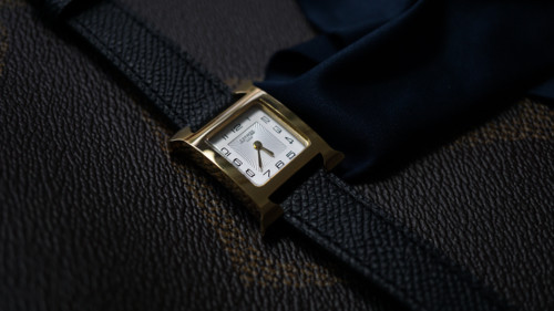 驯马师H同款pm小方表金表epsom牛皮表带小号25mm 中号30mm