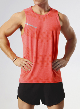 健身衣跑步运动套装男宽松速干上衣T恤无袖田径训练服马拉松背心