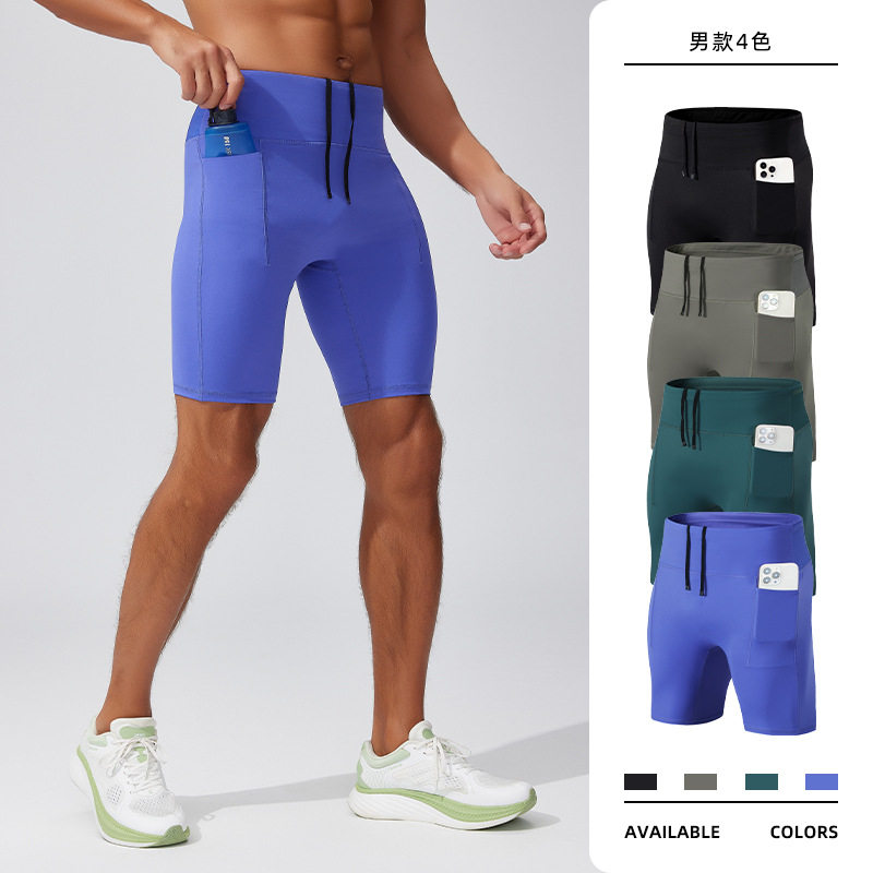 紧身短裤夏季新款健美体操压缩裤男士修身马拉松透气跑步运动短裤