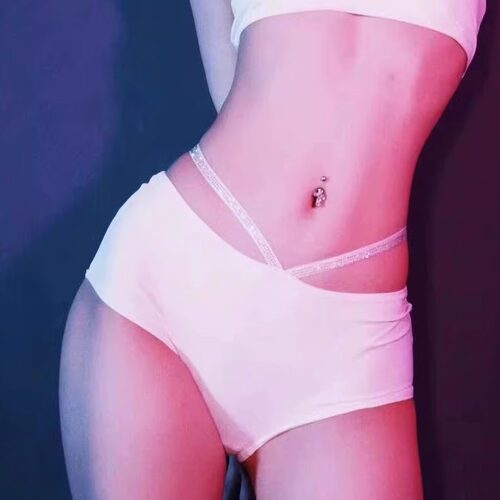欧美风美背抹胸性感白色斜肩烫钻中腰短裤heels舞服jazz爵士服装