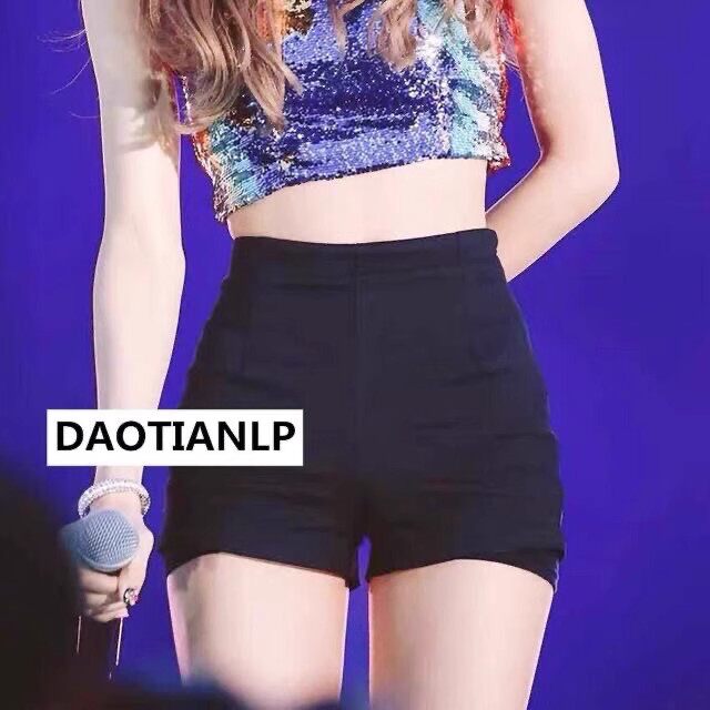 blackpink打歌服金智妮Lisa同款高腰短裤弹力紧身热裤女演出舞蹈