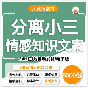 家庭婚姻情感文案婚外情防小三外遇出轨分离第三者短视频脚本素材