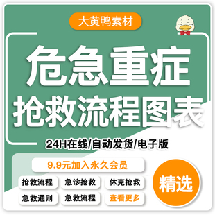 医院急诊危重急症急救处理流程图现场急救流程图资料word模板