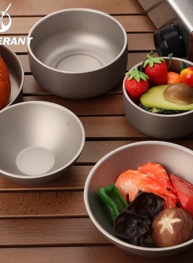 SILVERANT/银蚁纯钛双层碗轻质便携隔热防烫钛碗家用户外野营耐摔