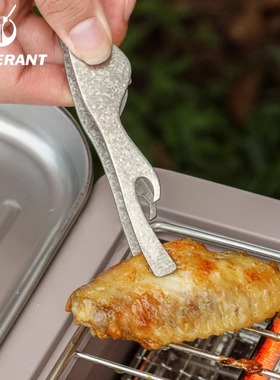 SILVERANT/银蚁纯钛夹子厨房餐具家用户外加厚一体茶夹防滑钛镊子