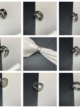 全新复古泰银工艺戒环S925调节