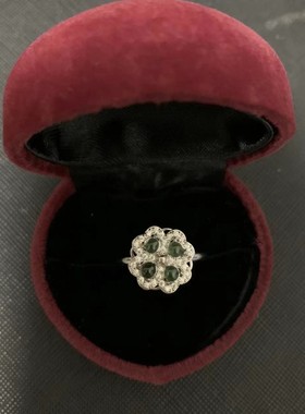 可调节开口戒翡翠可转动中国风女